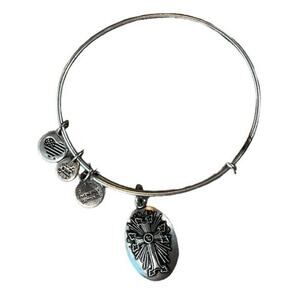 Alex‎ and Ani Armenian Cross III Charm Silver Bangle Bracelet 2016 Never Worn